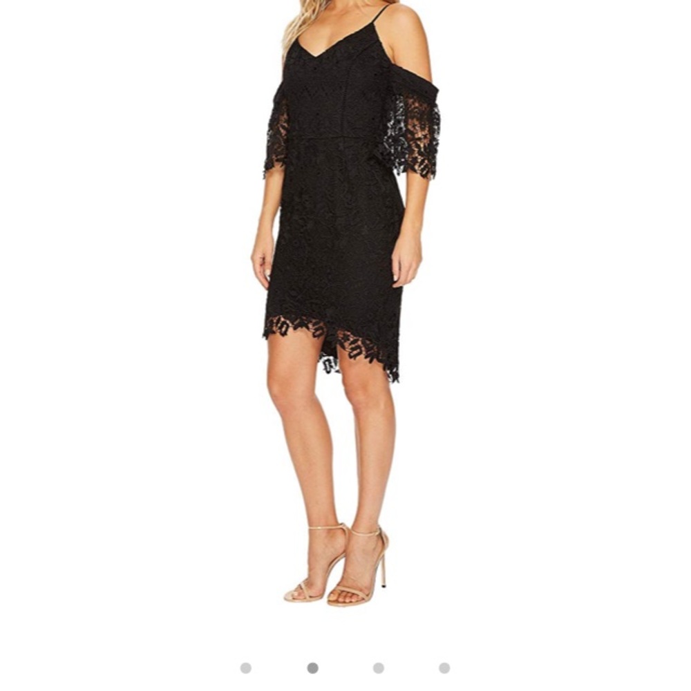 Black lace Adelyn Rae high low dress